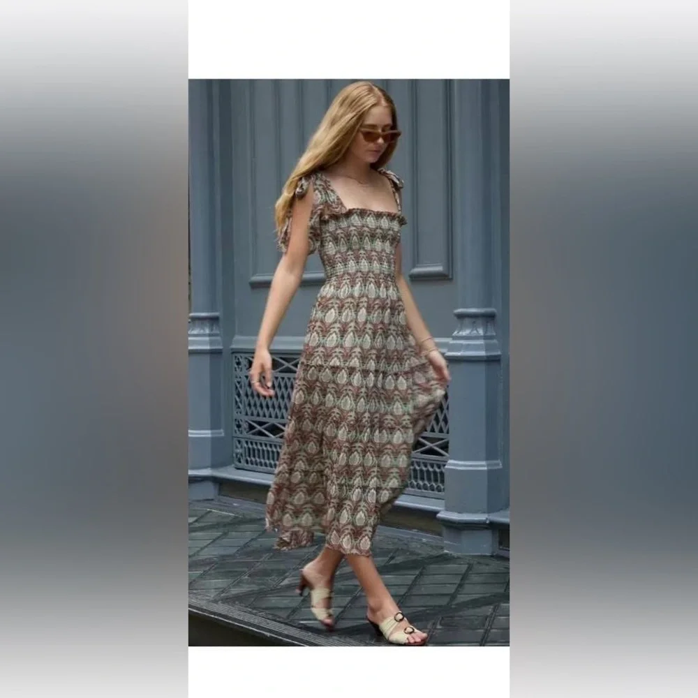 Hill House Home Ribbon Ellie Nap dress Pinecone Sage NWT size M‎